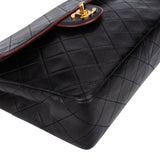 Chanel Bicolor Quilted Leather 24K Gold Single Flap Crossbody Bag