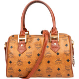 MCM Visetos Monogram Boston Handbag