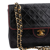 Chanel Bicolor Quilted Leather 24K Gold Single Flap Crossbody Bag