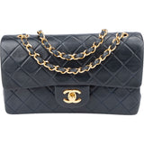 Chanel Quilted Lambskin 24K Gold Small Double Flap Crossbody Bag