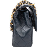 Chanel Quilted Lambskin 24K Gold Small Double Flap Crossbody Bag