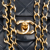 Chanel Quilted Lambskin 24K Gold Small Double Flap Crossbody Bag
