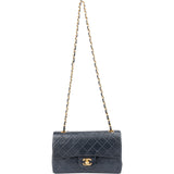 Chanel Quilted Lambskin 24K Gold Small Double Flap Crossbody Bag