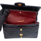 Chanel Quilted Lambskin 24K Gold Small Double Flap Crossbody Bag