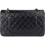 Chanel Quilted Lambskin 24K Gold Double Flap Crossbody Bag