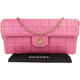 Chanel Quilted Lambskin 24K Gold Chocolate Bar Single Flap Shoulder Bag