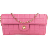 Chanel Quilted Lambskin 24K Gold Chocolate Bar Single Flap Shoulder Bag