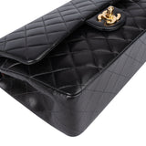 Chanel Quilted Lambskin 24K Gold Double Flap Crossbody Bag