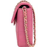 Chanel Quilted Lambskin 24K Gold Chocolate Bar Single Flap Shoulder Bag