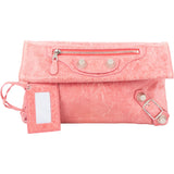 Balenciaga Pink Leather City Clutch Handbag