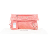 Balenciaga Pink Leather City Clutch Handbag