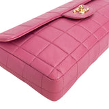 Chanel Quilted Lambskin 24K Gold Chocolate Bar Single Flap Shoulder Bag