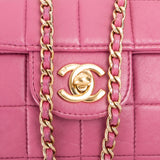 Chanel Quilted Lambskin 24K Gold Chocolate Bar Single Flap Shoulder Bag