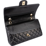 Chanel Quilted Lambskin 24K Gold Double Flap Crossbody Bag