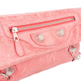 Balenciaga Pink Leather City Clutch Handbag