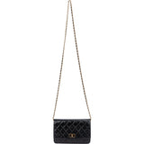 Chanel Quilted Patent Leather 2.55 Wallet On Chain Crossbody Bag