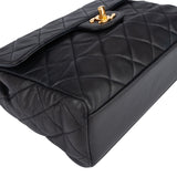 Chanel Quilted Soft Lambskin 24K Gold Single Flap Crossbody Bag