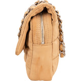 Chanel Quilted Cotton Choco Bar Single Flap Crossbody Bag