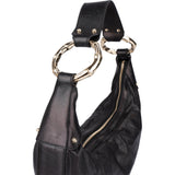 Gucci Leather GG MOnogram Bamboo Hobo Bag