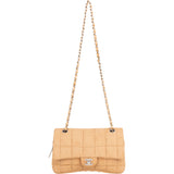 Chanel Quilted Cotton Choco Bar Single Flap Crossbody Bag