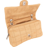 Chanel Quilted Cotton Choco Bar Single Flap Crossbody Bag
