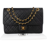 Chanel Quilted Lambskin 24K Gold Double Flap Crossbody Bag