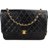Chanel Quilted Lambskin 24K Gold Single Flap Shoulder Bag