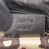Gucci Leather GG MOnogram Bamboo Hobo Bag