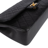 Chanel Quilted Lambskin 24K Gold Double Flap Crossbody Bag