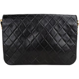 Chanel Quilted Lambskin 24K Gold Single Flap Shoulder Bag