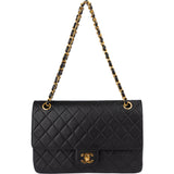 Chanel Quilted Lambskin 24K Gold Double Flap Crossbody Bag