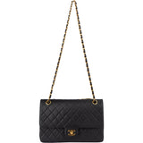 Chanel Quilted Lambskin 24K Gold Double Flap Crossbody Bag