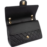 Chanel Quilted Lambskin 24K Gold Double Flap Crossbody Bag