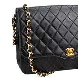Chanel Quilted Lambskin 24K Gold Single Flap Shoulder Bag