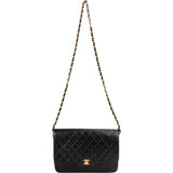 Chanel Quilted Lambskin 24K Gold Single Flap Shoulder Bag