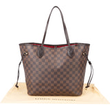 Louis Vuitton Damier Ebene Monogram Neverfull MM Shopper Handbag