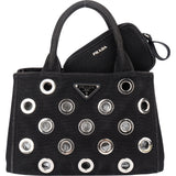 Prada Classic Cotton Grommet Canapa Handbag