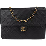 Chanel Quilted Lambskin 24K Gold Single Flap Shoulder Bag