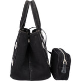 Prada Classic Cotton Grommet Canapa Handbag