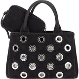 Prada Classic Cotton Grommet Canapa Handbag