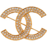 Chanel Crystal CC Brooch