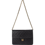 Chanel Quilted Lambskin 24K Gold Single Flap Shoulder Bag