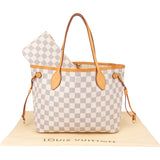 Louis Vuitton Damier Azur Monogram Neverfull PM Handbag