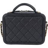 Chanel Quilted Caviar Leather CC Filigree Crossbody Bag