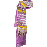 Hermès Purple Astrologie Dies et Hore Cotton Carre 140 Tuch Scarf