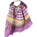 Hermès Purple Astrologie Dies et Hore Cotton Carre 140 Tuch Scarf
