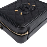 Chanel Quilted Caviar Leather CC Filigree Crossbody Bag
