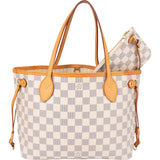 Louis Vuitton Damier Azur Monogram Neverfull PM Handbag