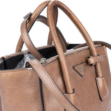 Prada Brown Leather Twin Zip Handbag