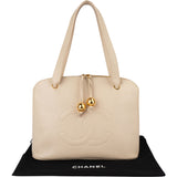 Chanel White Leather CC Shoulder Bag